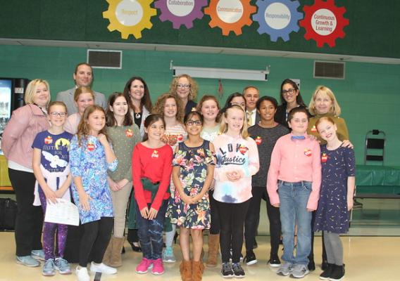 USDA officials with students and staff at the Roderick School