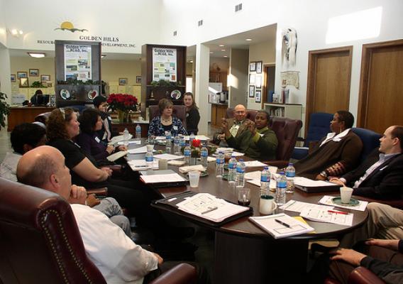 Members of the Golden Hills RC&D Council of Iowa meet with Rural Development officials in Iowa to focus on regional collaboration. 