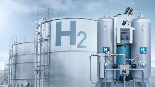 Machine for the production of hydrogen by electrolysis. Concept.