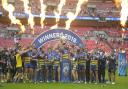 Warrington Wolves celebrate winning the 2019 Challenge Cup Final