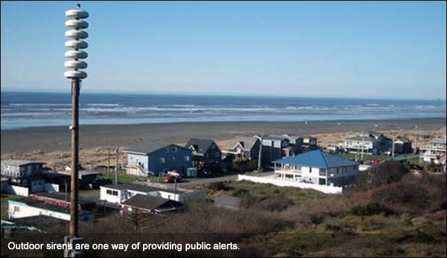 Outdoor sirens are one way of providing public alerts. 