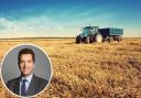 Farmland and, inset, Edward Timpson MP