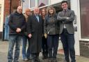 Liberal Democrat councillors and campaigners outside Shrewsbury Community Dental Centre.