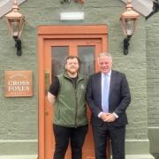 Simon Baynes MP with Sean Martin at The Cross Foxes