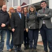 Liberal Democrat councillors and campaigners outside Shrewsbury Community Dental Centre.