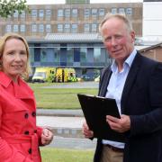 Helen Morgan MP with fellow campaigner Chris Naylor.