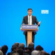 Prime Minister Rishi Sunak delivers his keynote speech at the Conservative Party annual conference