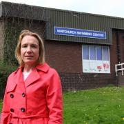 MP Helen Morgan at Whitchurch Swimming Centre.