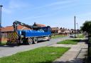 A lorry using Fifth Avenue close to the Derwenthorpe development today (May 8)