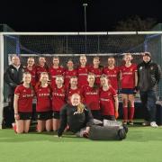 City of York Hockey Under 16 Girls celebrate reaching the national finals for the second time this year.