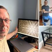 Thrifty dad Darren Leeming, 54, of York, decorated his house with free furniture from Facebook Marketplace. Picture: SWNS