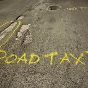 Not Banksy! Road markings near potholes in Strensall, York.Image supplied