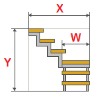 Pagkalkula ng metal hagdan sa isang 90-degree zigzag at bowstring