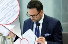 Notatki Obajtka przed komisją śledczą: "Kąsaltig gmb" i "Ernst Jank"