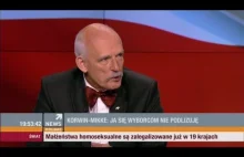 Janusz Korwin-Mikke i Magdalena Ogórek (21.05.2015 Polsat News)