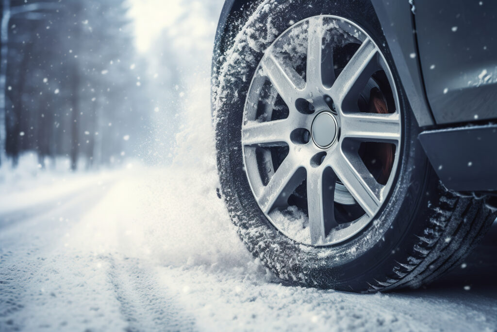 Car on winter tires drives through a snow-covered road. (Getty Images)