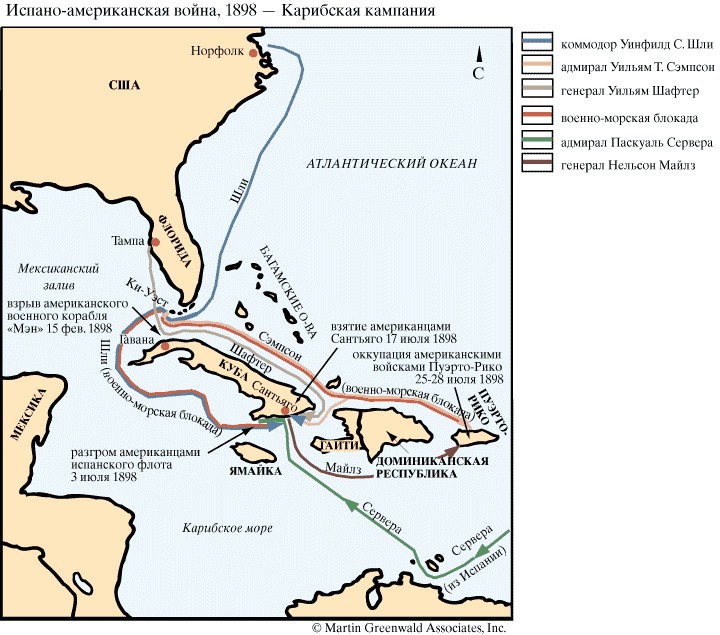 Испано-американская война, 1898 – Карибская кампания