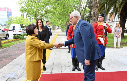 Milli Məclisin sədri Sahibə Qafarova Monteneqro Parlamentinin sədri Andrija Mandiç ilə görüşüb - FOTO 