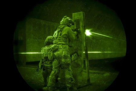 U.S. Special Operations Forces assigned to 10th Special Forces Group (Airborne), participate in a combat marksmanship exercise at Panzer Range, in Boeblingen, Germany, Feb. 15, 2024. Combat marksmanship training increases team lethality, builds cohesion, and provides integrated training to new members of the unit.