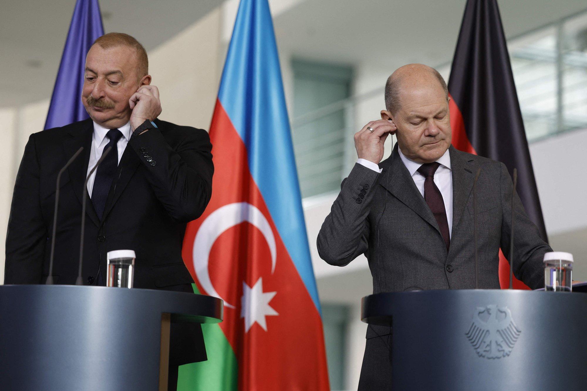 Olafas Scholzas susitiko su Azerbaidžano prezidentu Ilhamu Alijevu