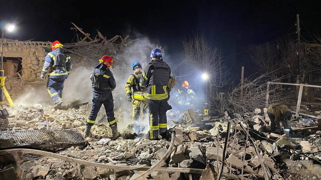 Karas Ukrainoje. Rusijos raketos smūgio Pokrovske pasekmės