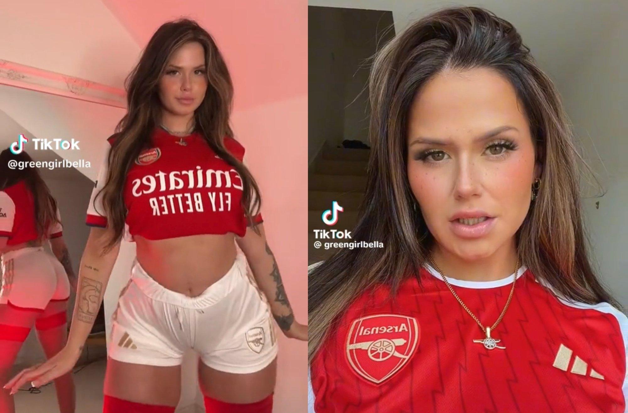 Pusnuogė futbolo klubą „Arsenal“ palaikanti sirgalė internete sulaukė patyčių: kritikuoja jos „aprangą“