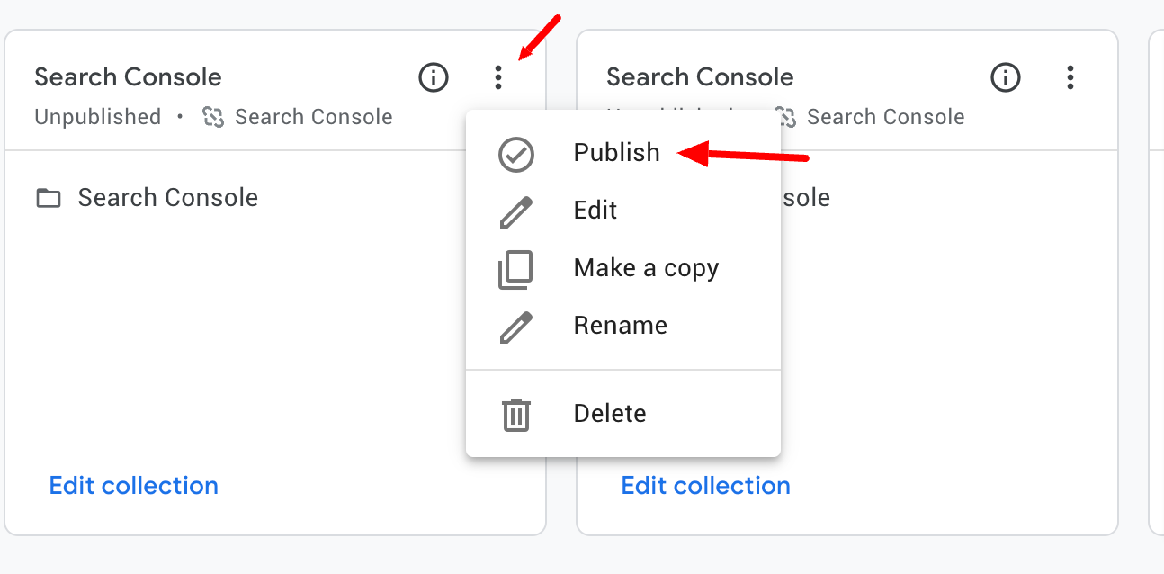 Publish your Google Search Console collection