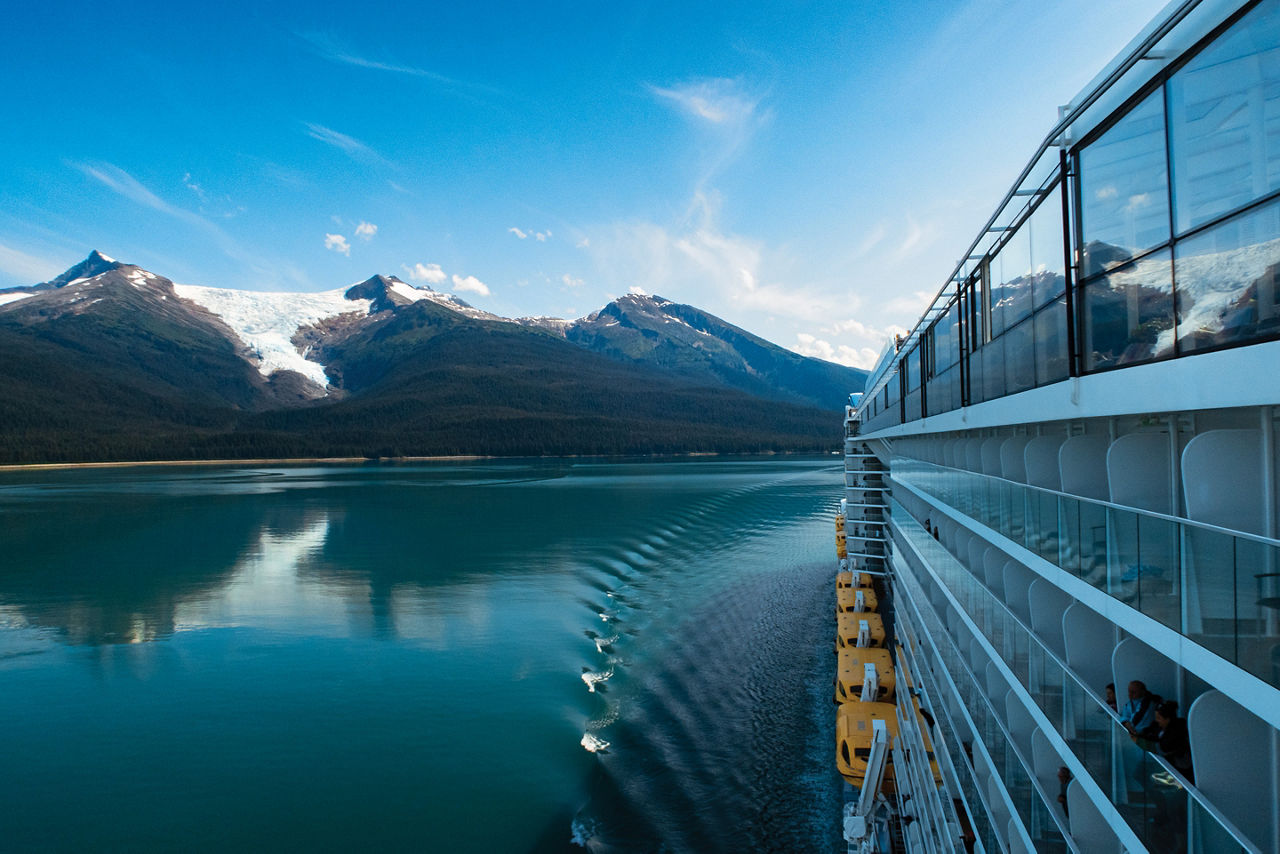 Ovation of the Seas Sailing Through Dawes Glacier, Endicott Arm, Alaska