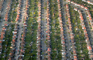 Aerial view of houses