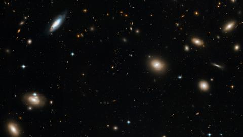 Ausschnitt des Coma-Galaxienhaufens, einer Ansammlung von Tausenden Galaxien in gut 300 Millionen Lichtjahren Entfernung.