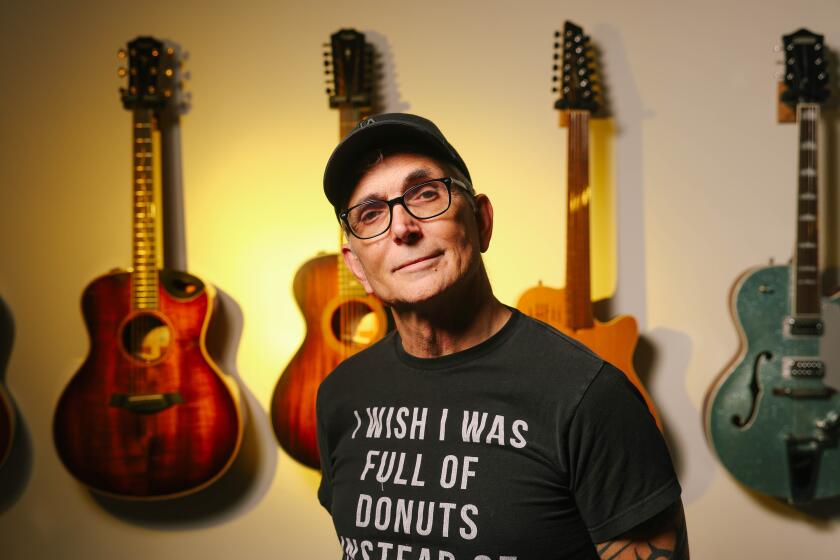 Pasadena, CA - March 19: The singer of Everclear, Art Alexakis, is getting into the comedy space with an event to raise money for MS research and here he poses for a portrait at his studio on Tuesday, March 19, 2024 in Pasadena, CA. (Dania Maxwell / Los Angeles Times)