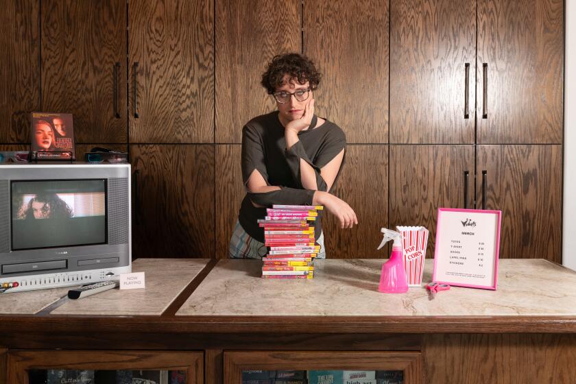 (April 3, 2024) Portraits of Jane Schoebrun, creator of 'I Saw The TV Glow,' at Vidiots in Eagle Rock. Jane is a non-binary director. (Em Monforte / For The Times)