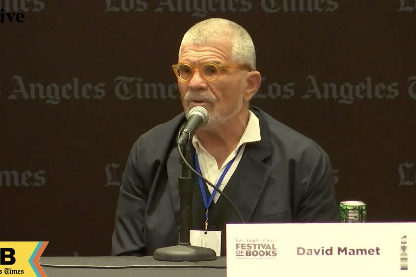 A screen shot of David Mamet during the Festival of Books livestream.