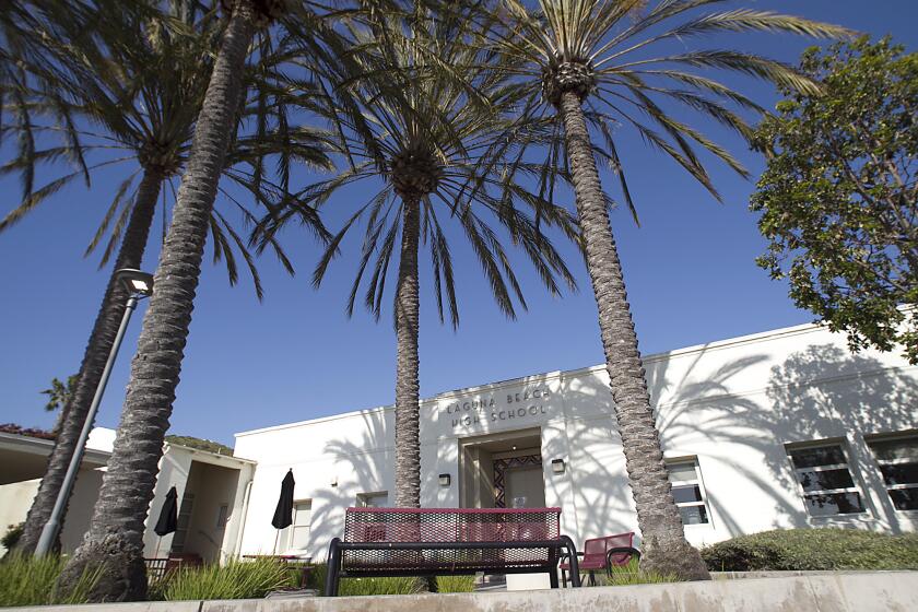 The west entrance to Laguna Beach High School.