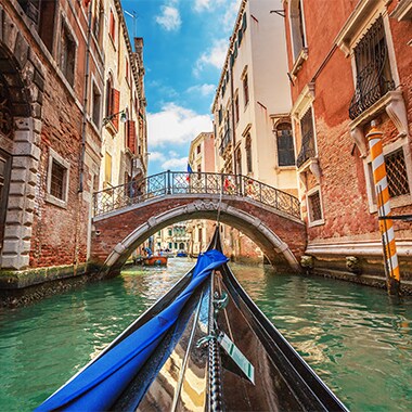 Gondola rides in Venice.