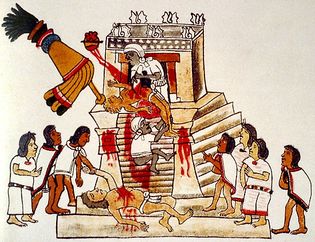 human sacrifice to the Aztec war god, Huitzilopochtli