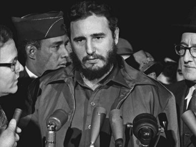 Fidel Castro arrives MATS Terminal, Washington, D.C.