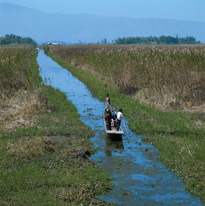 Imphal, Manipur, India: canal near Loktak Lake