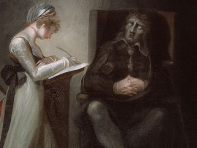 "Milton Dictating to His Daughters" oil on canvas by Henry Fuseli, 1793; in the collection of the Art Institute of Chicago.