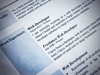 Blue Tint Web Developer Curriculum Vitae Close-Up