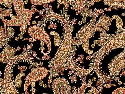 A closeup of a paisley pattern. Floral, design, ornamental, wallpaper