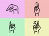 Thumbnail for the American Sign Language (ASL) quiz. The letters q-u-i-z, spelling out "quiz."