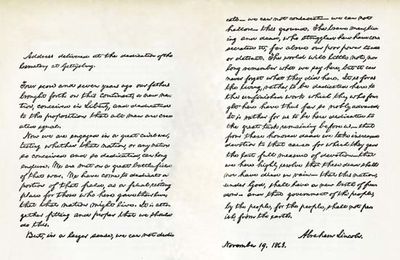 Autograph of Lincoln's Gettysburg Address.