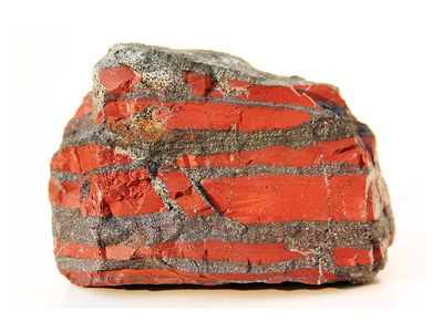 A sample from an 2.7 billion years old banded iron-formation (BIF Rock) in the Temagami greenstone belt in Ontario, Canada.