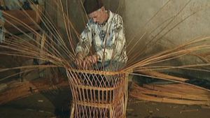 Basket weaving on Madeira Island, Portugal