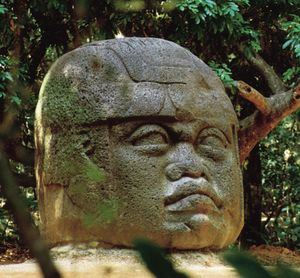 Olmec colossal basalt head