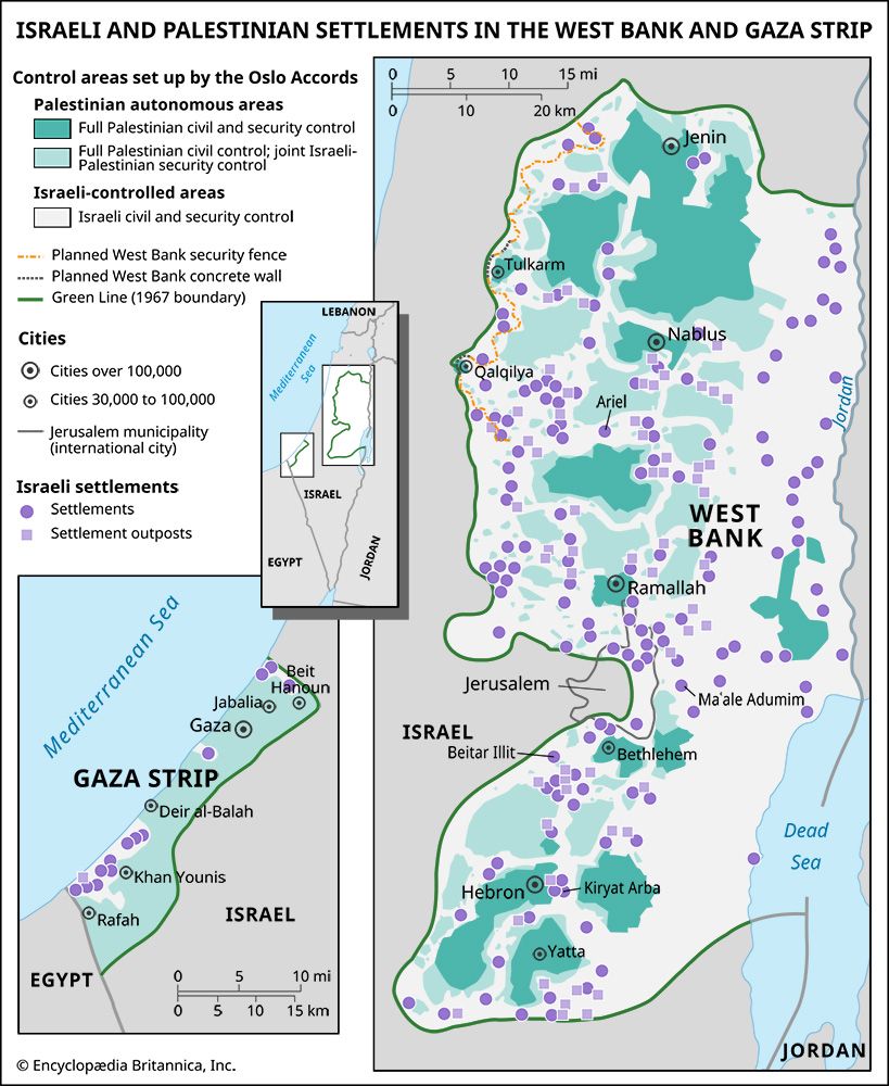 Israeli and Palestinian settlements in the West Bank and Gaza Strip