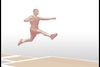 Watch a track-and-field athlete jump for horizontal distance in the broad jump
