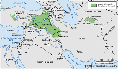 Kurdish settlement in southwestern Asia