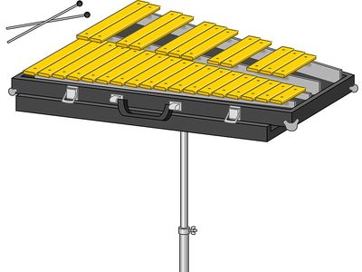 Glockenspiel. Musical instrument, percussion instrument, idiophone, metallophone, orchestral instrument, symphony instrument.